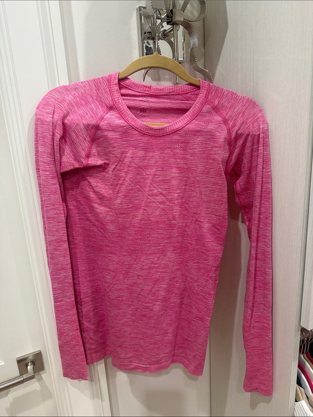 lululemon athletica Pink Heather Long Sleeve Performance Tee